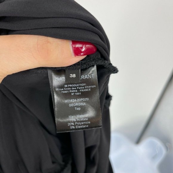 Isabel Marant Black Georgina Long Sleeve Blouse 38 - Picture 11 of 11